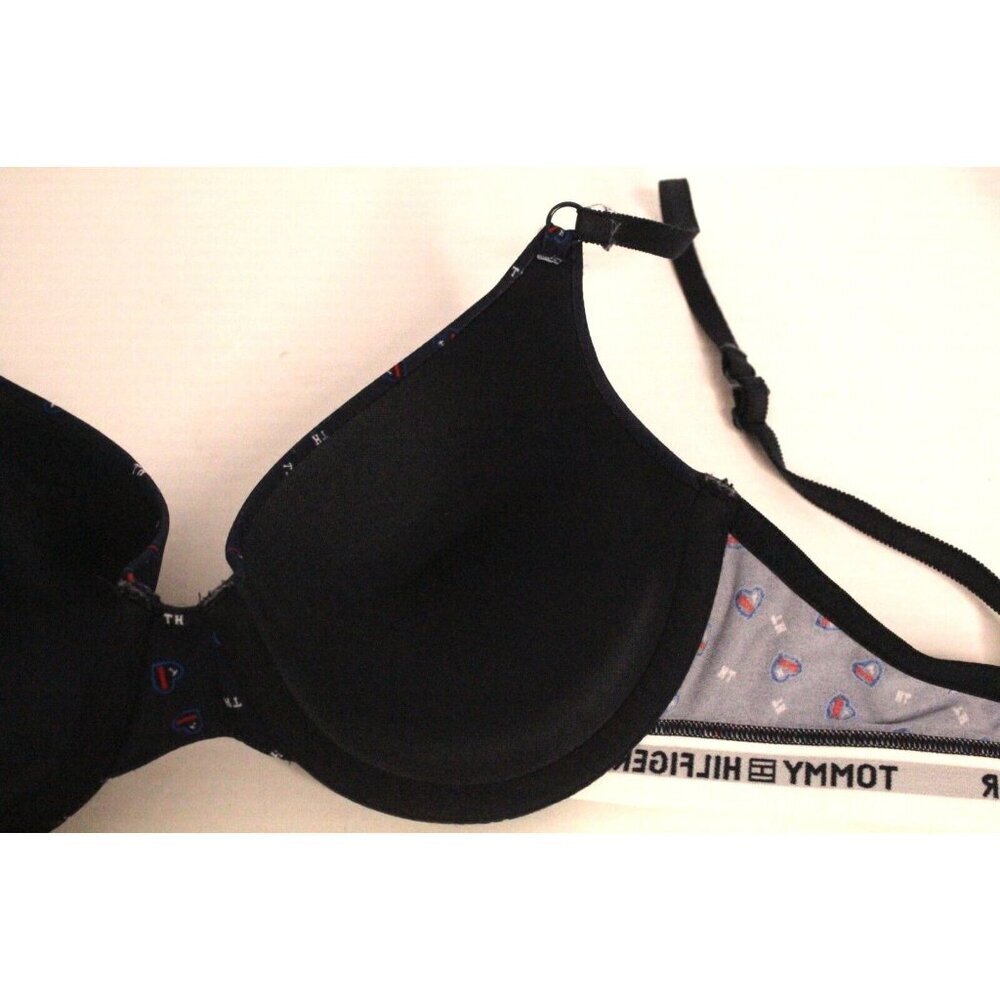 Tommy Hilfiger Padded 34 C Underwire Logo Blue Micro Preppy Y2K Up Bra - Picture 8 of 10